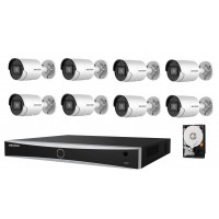 AI Övervakningspaket 4K NVR och 8 st. 8 MP tubkameror